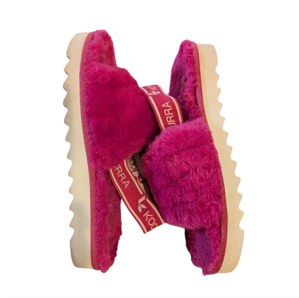 Koolaburra UGG Girl Fuzz'n Faux Fur Slipper Sandal size‎ 2